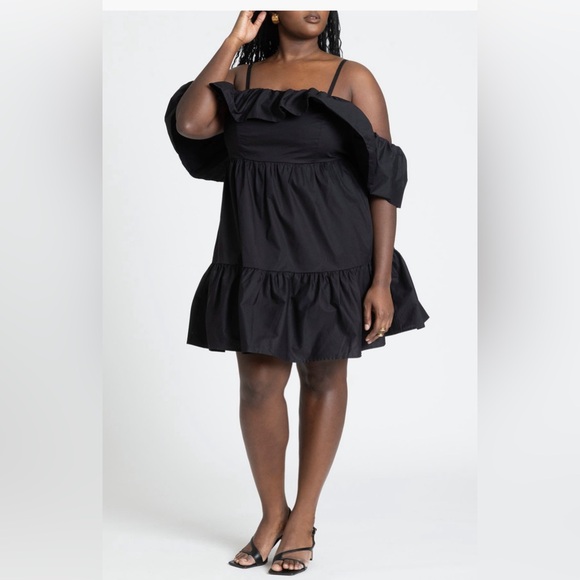 Eloquii Dresses & Skirts - Eloquii Cold Shoulder Ruffle Dress 18W